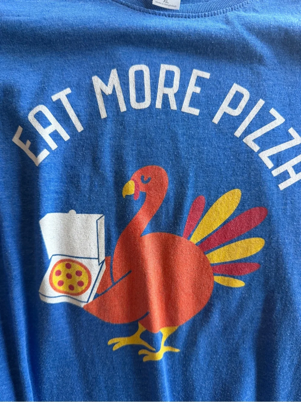 Kids 'Eat More Pizza' Blue Graphic Tee